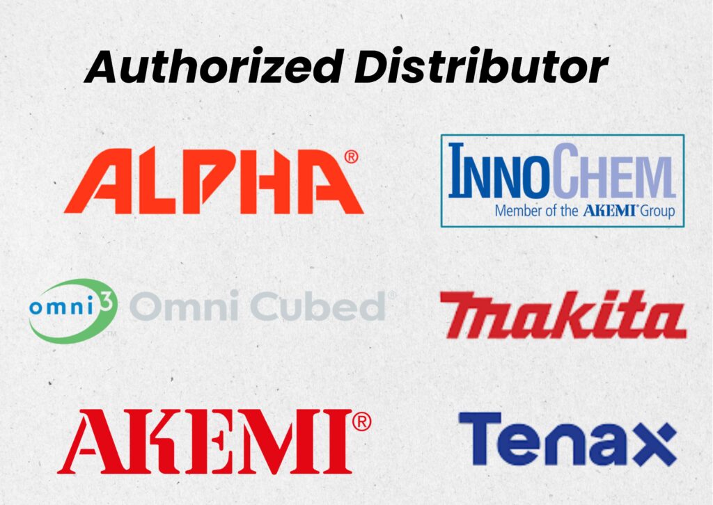 authorized disitributor - akemi, alpha,tenax, innochem, omni cubbed, makita